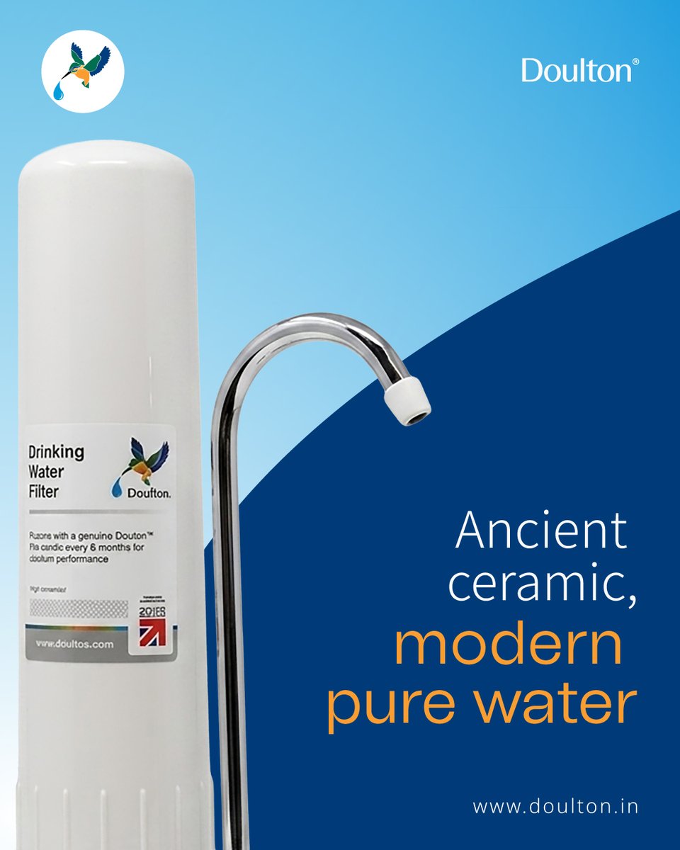 DoultonIndia's tweet photo. Why does Doulton stand apart? Its ceramic filtration technology has a rich British heritage &amp; does the heavy lifting naturally. It filters out impurities, retains essential minerals, runs on gravity and needs no electricity.
.
#Doulton #CeramicFiltration #CleanWater #HealthyHome https://t.co/21UWc9BNhW
