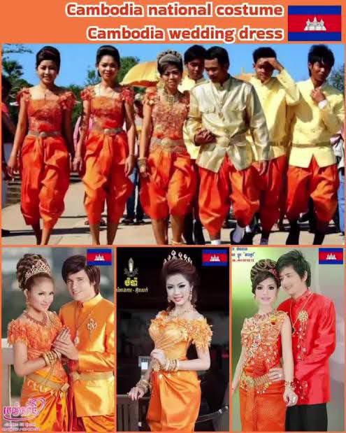 Tewnows8's tweet photo. traditional Cambodia wedding dress , Cambodia nation costume https://t.co/Y8Wi4x3b3y