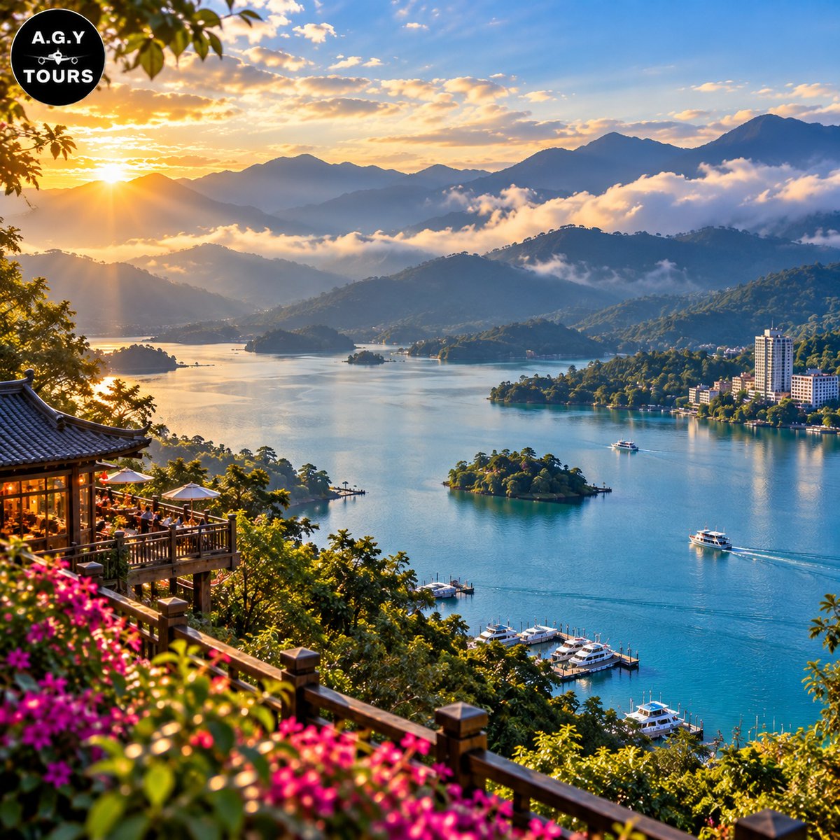 sk_musa's tweet photo. פרק 4/10: Sun Moon Lake, טאיוואן

אגם השמש והירח נראה כמעט לא אמיתי: מים כחולים-ירקרקים, הרים ירוקים, ערפל ומקדשים. הגיעו מוקדם בבוקר, צאו לשייט או עלו לתצפית מלמעלה. ואם אפשר, הישארו ללילה. https://t.co/GloxNJor0j