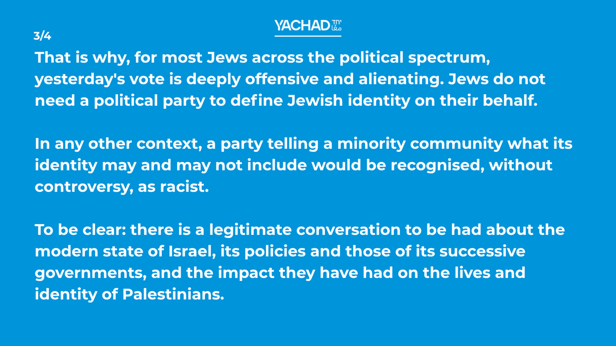 YachadUK's tweet photo. Our Statement on the Green Party passing the motion 'Zionism is Racism' 

https://t.co/QQ32X3gDpY https://t.co/AKqm57Qjc5
