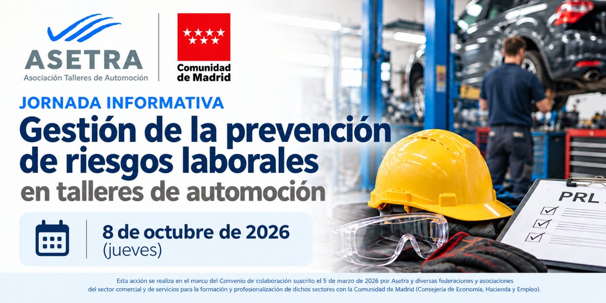 AsetraMadrid's tweet photo. 🦺 ASETRA organiza el 8 de octubre una jornada de 09:00 a 13:00 h sobre evaluación de riesgos, planificación preventiva, vigilancia de la salud, emergencias y documentación.
💻 Online o presencial
📍 C/ Fuenterrabía, 5, Madrid
✉️ asetramadrid@asetramadrid.com
#ASETRA #PRL https://t.co/9Fv1ydvFQ7