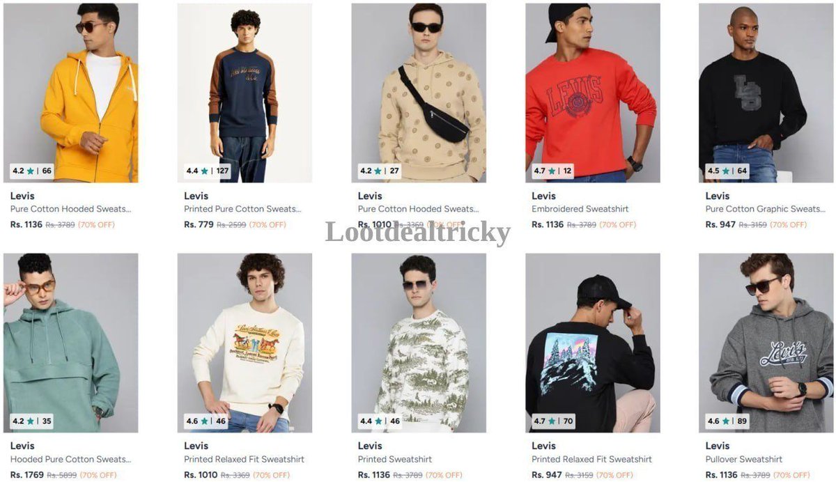 labhsingharya's tweet photo. Tg@Lootdealtricky Upto 70% Off on Levis Sweatshirts
https://t.co/hb4GcABi0B
#Sweatshirts #Winterwear #Clothing https://t.co/0YxxsHCV3L