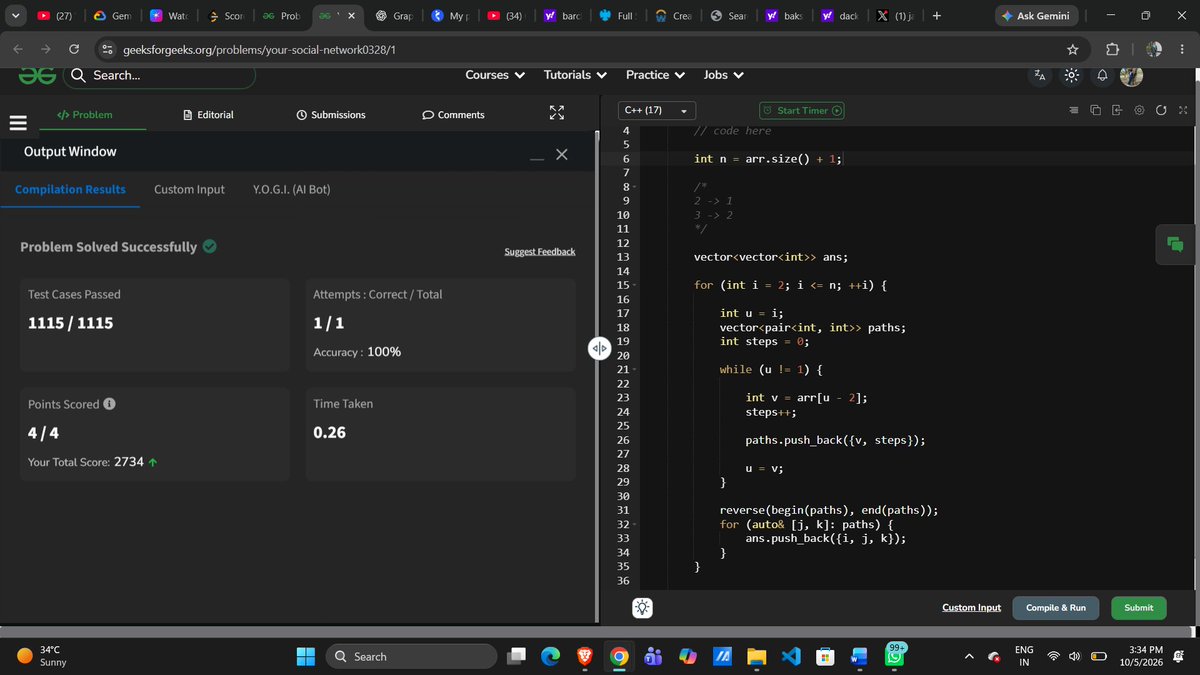 Jatin_lifo82's tweet photo. 🌟Day 618👨💻.
Solve @geeksforgeeks || @LeetCode
POTD Cpp⚡
Question LC. 856. Score of Parentheses Medium✅.
Question GFG. Your Social Network Medium.
#geeksforgeeks #leetcode #DSA #POTD
@LeetCode @geeksforgeeks #CPP26 #CodingChallenge https://t.co/9j0U4jCnX6