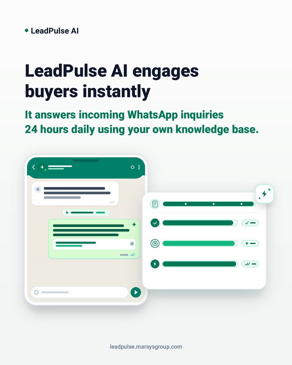 marsysgroup's tweet photo. TRAI's new 7-day lead contact limit and AI spam flags mean cold calling is a high-risk game. LeadPulse AI answers WhatsApp chats in under 5 seconds, qualifying intent 24/7 safely. Try the live demo: https://t.co/TNCflYjgfL https://t.co/ghdayyY909