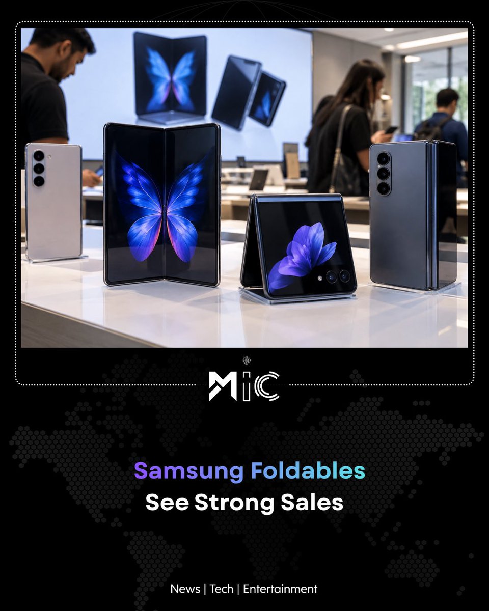 mictechofficiaI's tweet photo. Samsung says its latest Galaxy Z foldable phones are selling better than the previous generation. The strong first-month sales show that more users are becoming interested in foldable smartphones.
#Samsung #GalaxyZ #Foldables #mictech #micnews https://t.co/fj1C6eScda