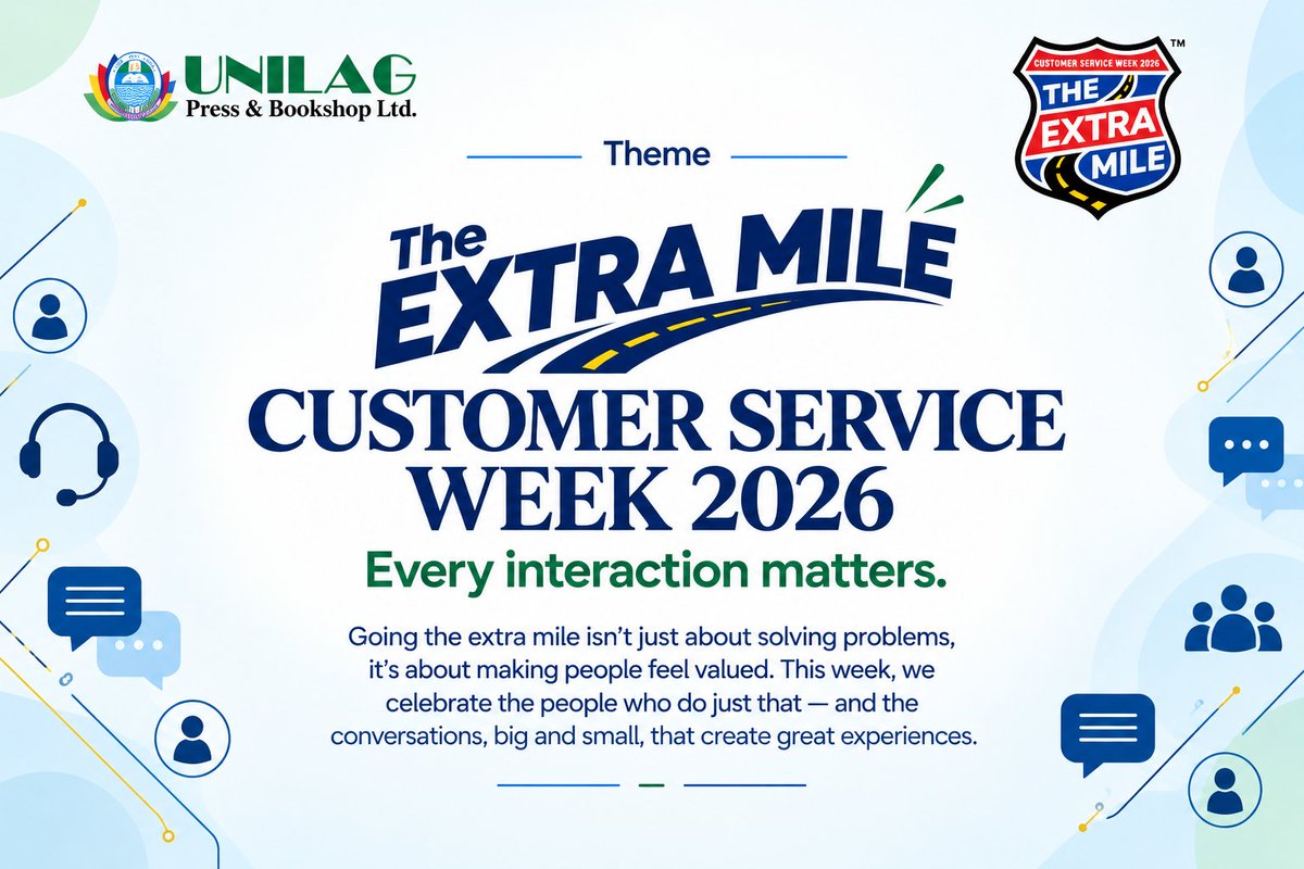 press56887's tweet photo. “The Extra Mile”:
Customer Service Week 2026 is here! 🎉
This year, we’re going The Extra Mile, 
creating meaningful interactions, delivering better experiences, and making every customer feel valued.

Here’s to service that goes beyond expectations. 💙💚
#CustomerServiceWeek https://t.co/Z1EEXD8NKV
