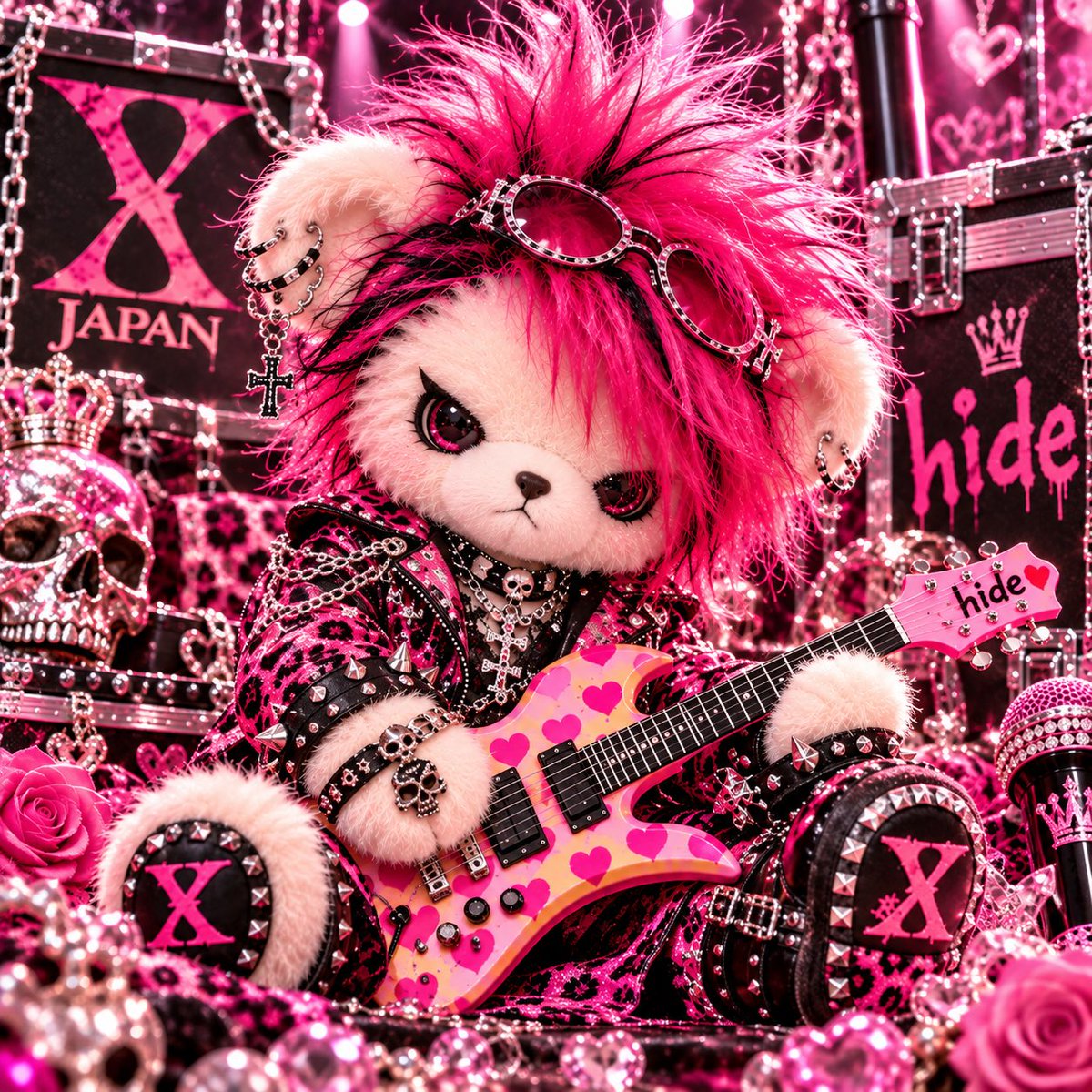 hide722yu's tweet photo. hideをイメージした、くま🧸ちゃん(*´罒`*)

 #hide
 #くま
 #画像どうぞ https://t.co/hkDqKW4UNM