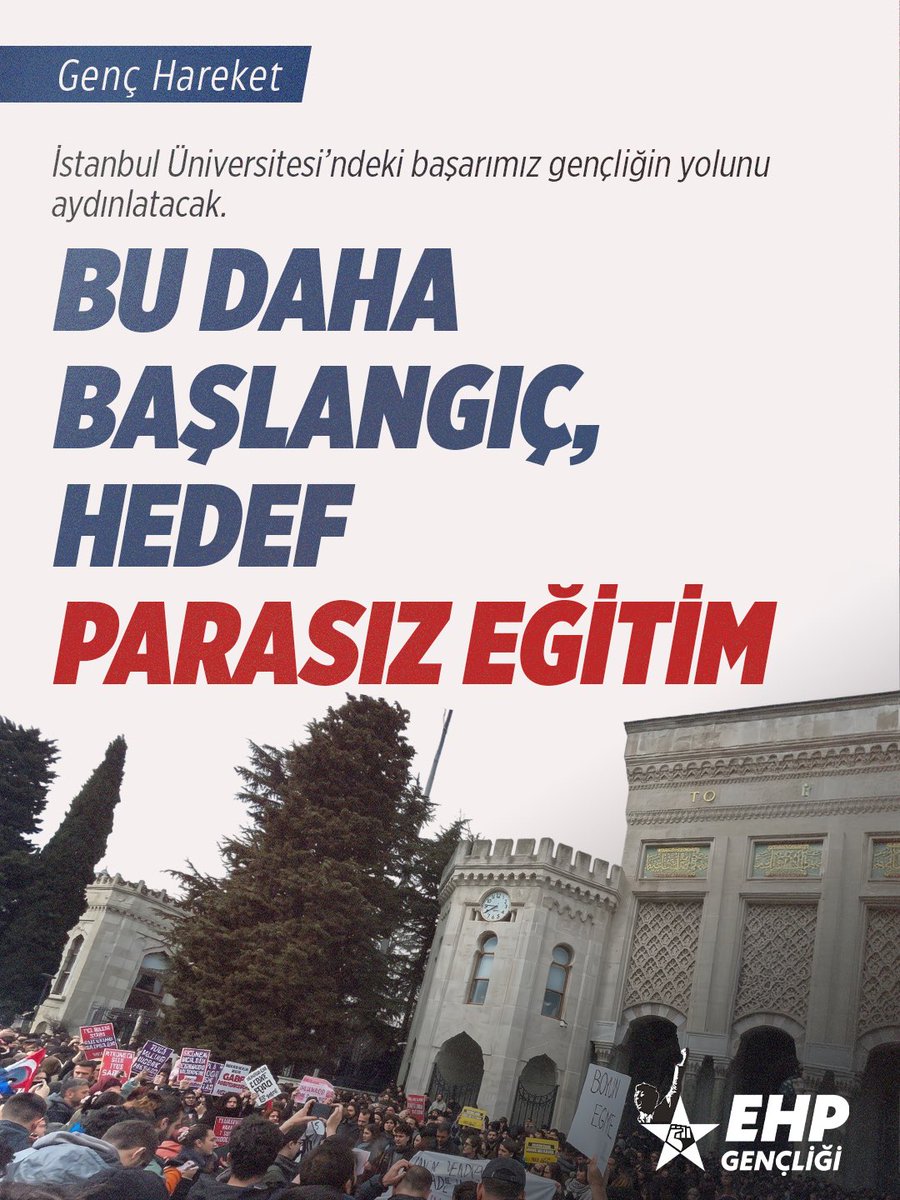 genclikEHP's tweet photo. Okullarımızda yediğimiz yemeklerin kalitesi her geçen gün düşüyor. Yemekhanelerin durumu iyileşmek bir yana dursun, fiyatlarına her dönem daha fazla zam geliyor. Bu sene yemekhane mücadelesinin ilk fitili de İstanbul Üniversitesi’nden ateşlendi.

İstanbul Üniversitesi’nde gördük ki güncel sorunların çözümüne giden yol doğru bir analiz, yöntem ve kararlıkla yürütülen bir mücadeleden geçer. İstanbul Üniversitesi’ndeki mücadelemize de öğrencilerin asıl sorununu analiz ederek başladık. Kamuya ait olması gerekirken özelleştirilmiş bir yemekhane, çıkan yemeklerin pahalı olmasının yanında besleyici olmaması, düzgün bir yemekhane binasının yokluğu bu analizin saptadığı sorunlar oldu. Sonrasında da, tüm üniversite bileşenleri ile ortak bir hareket başlatıldı. Bu hareket ise nihayetinde zafer ile sonuçlandı.

Kazandığımız bu büyük zafer bize gençlik mücadelesi hakkında çok önemli bir gerçeği kanıtladı. Öğrencilerin geçim meselesine çözüm üretmek mücadelemizi en öne taşıyacak, kitleleri yanımıza toplayacak ve bizi zafere götürecek en baştaki konudur. İşte bu yüzden eylemlerde söylediğimiz söz hep aynıydı: “Parasız eğitim, parasız yemek!”. 

Sunduğumuz şartların çoğunun koşulsuz kabul edilmesi gençlik mücadelesinde uzun süredir görülmeyen bir başarı oldu. Bu başarının ne kadar büyük olduğunu iyi idrak etmek gerekir. Üniversitelerimizdeki her kamusal alan günden güne özelleştirildiği, üniversite ormanlarının, binalarının patronlara sermaye edildiği bir durumdayız. Bu sebeple taşeron bir firmaya verilmiş yemekhanemizin tekrar kamulaştırılmasını sağlamak olaylardan bir olay olamaz.

Nasıl maden işçilerinin zaferi tüm işçi sınıfına bir örnek olduysa, İstanbul Üniversitesi öğrencilerinin zaferi ise tüm gençliğe örnek olacaktır. Bu başarı, İstanbul Üniversitesi ile de yemekhaneler ile de sınırlı kalmayacak. Her üniversitede, her meydanda parasız eğitim ve demokratik üniversite mücadelemiz yankılanacak. Okullardaki yoksulluk için mücadele ettiğimiz gibi emekçisinden emeklisine halkın her kesiminin geçim mücadelesini vereceğiz. Üniversitelerimizdeki kayyımlara karşı mücadeleyi ülkemizdeki kayyımlara karşı da vereceğiz. Sefaletin olmadığı, eşit ve demokratik bir ülkeyi hep birlikte var edeceğiz.