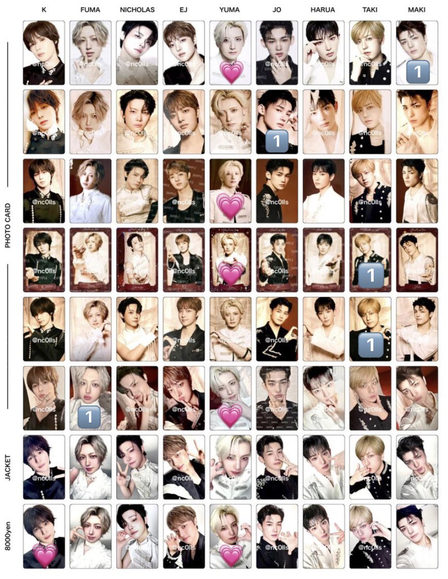 k0mriiy's tweet photo. &amp;TEAM  Mark on You  POPUP トレカ 交換

【譲】画像数字のもの
【求】画像💗のもの(YUMAユウマ>Kケイ)

8000円トレカのみ同種で考えております。
条件の合う方お気軽にお声がけください☺︎
郵送または11/16京都お見送り会の手渡しにて考えております🙇🏻‍♀️🙇🏻‍♀️ https://t.co/GdKJXj6MaC