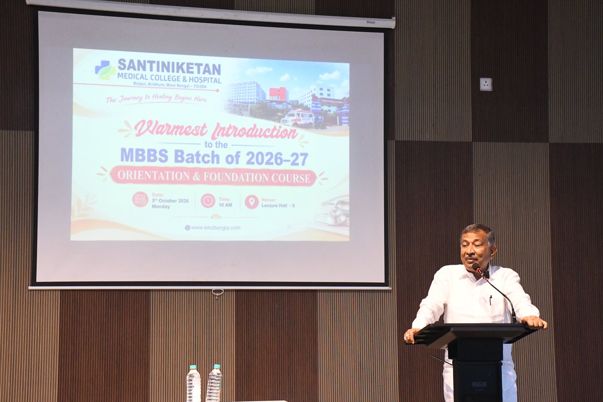 MalayPit1974's tweet photo. Welcomed the MBBS Batch 2026–27 at Santiniketan Medical College & Hospital. Wishing our future doctors a journey of knowledge, compassion and service. Dream big, stay humble and serve humanity.
#MBBS202627 #SantiniketanMedicalCollege #FutureDoctors https://t.co/RIQbic4yvM