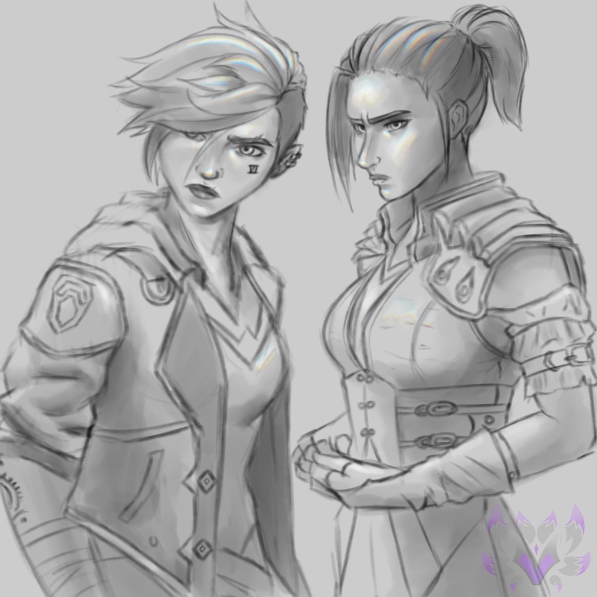Vaporshine's tweet photo. I found this #Caitvi October prompt. Will I finish the whole month?! I DUNNO. Lets see how far I go. Pray for me.
Day 1: Arcane
#caitvifanart #arcane #arcanefanart #vi #vifanart #caitlyn #caitlynfanart #wlw #leagueoflegends #leagueoflegendsfanart  #wlwart #lesbians https://t.co/2zRkWSeS6d