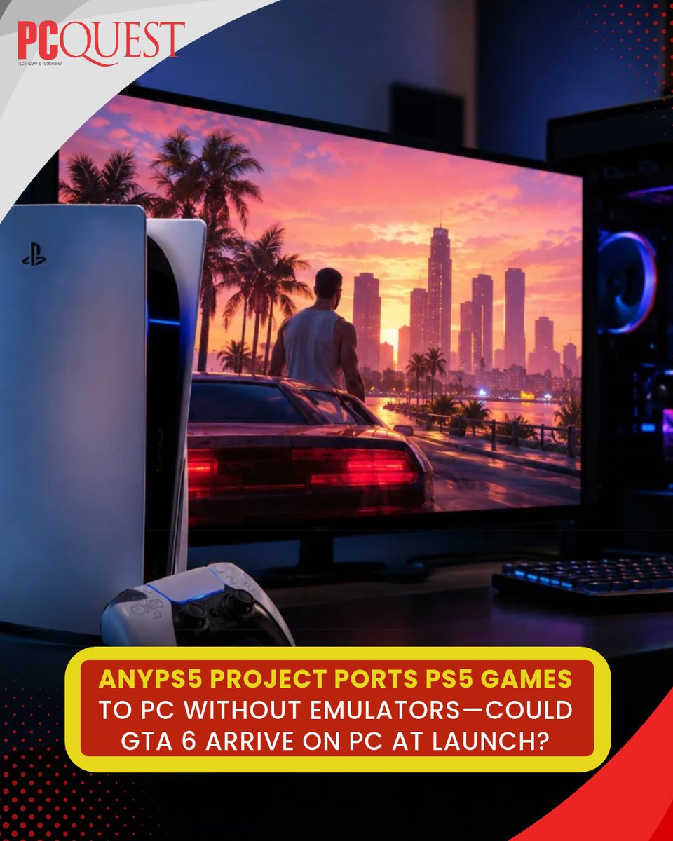 pcquest's tweet photo. Could PS5 Games Reach PC Without Emulators?
The AnyPS5 project aims to bring PlayStation 5 games to PC without relying on traditional emulation, sparking new discussions about the future of PC gaming.
Read More: https://t.co/xpx10veBnb
#PCQuest #AnyPS5
@Sony | @PlayStation https://t.co/mL6arOa5Gb