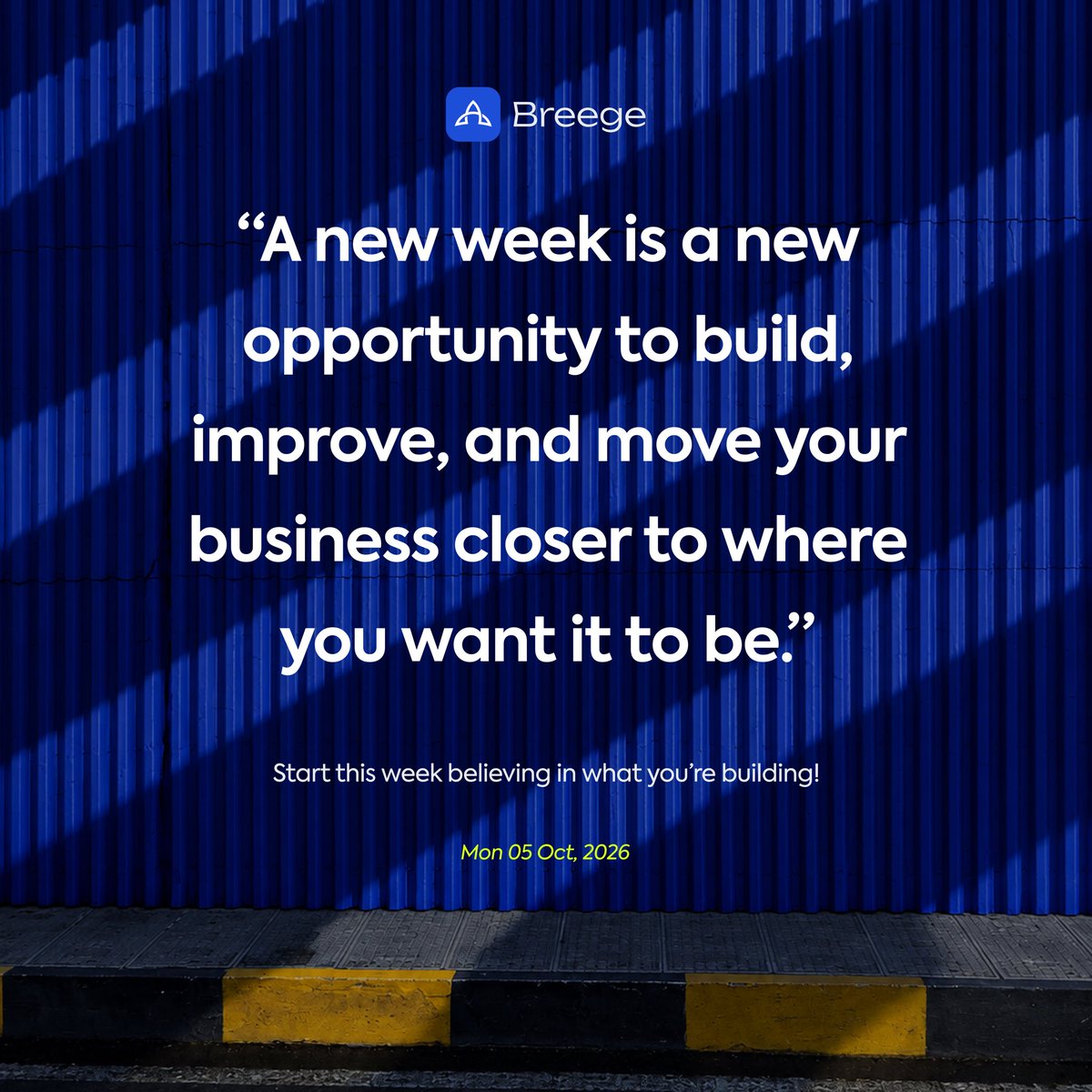 BreegeInc's tweet photo. It’s a new week! Every small step today brings you closer to your bigger goals. Use Breege to ease and automate the process 🚀. https://t.co/Qyu6ZPFyNv
