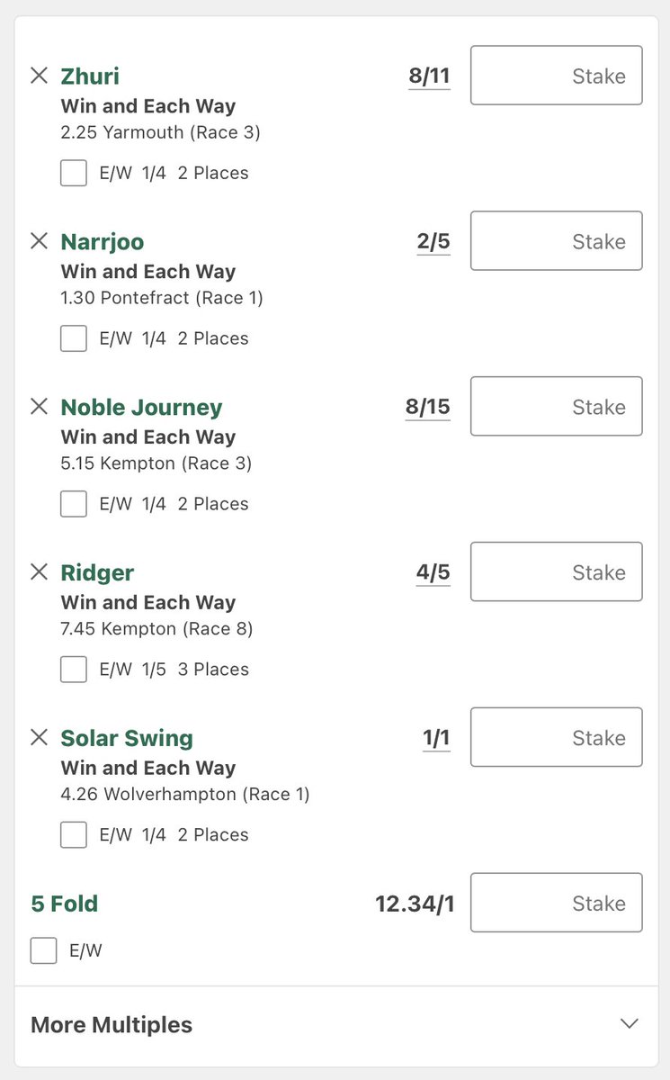 BalaclavaTips's tweet photo. 🥷🧱 BALACLAVA BOY’S MUGGY MONDAY ACCA 🧱🥷

Five short-priced favourites combined to produce a juicy 12/1 five-fold. Here’s why they should all be hard to beat. 🔒

🐴 PONTEFRACT 1.30
🔥 NARRJOO - 2/5
Followed a promising debut second by winning at Ffos Las and sets a clear standard in this field.

🐴 YARMOUTH 2.25
🔥 ZHURI - 8/11
This well-bred Dubawi filly shaped with plenty of promise on debut and should improve significantly with that experience behind her.

🐴 WOLVERHAMPTON 4.26
🔥 SOLAR SWING - EVENS
Still looked inexperienced when second at Kempton and can take another step forward now making his nursery debut.

🐴 KEMPTON 5.15
🔥 NOBLE JOURNEY - 8/15
Returns with strong claims and William Buick choosing him over the stablemate looks a significant vote of confidence.

🐴 KEMPTON 7.45
🔥 RIDGER - 4/5
Arrives after getting off the mark and looks capable of following up under a penalty in another weak handicap.

💣 THE MUGGY MONDAY FIVE-FOLD 💣

NARRJOO ✅
ZHURI ✅
SOLAR SWING ✅
NOBLE JOURNEY ✅
RIDGER ✅

💰 12/1 - bet365
🔥 2PT WIN

Five favourites. One big Monday payout. Call it muggy - we’ll call it money. 🥷💰