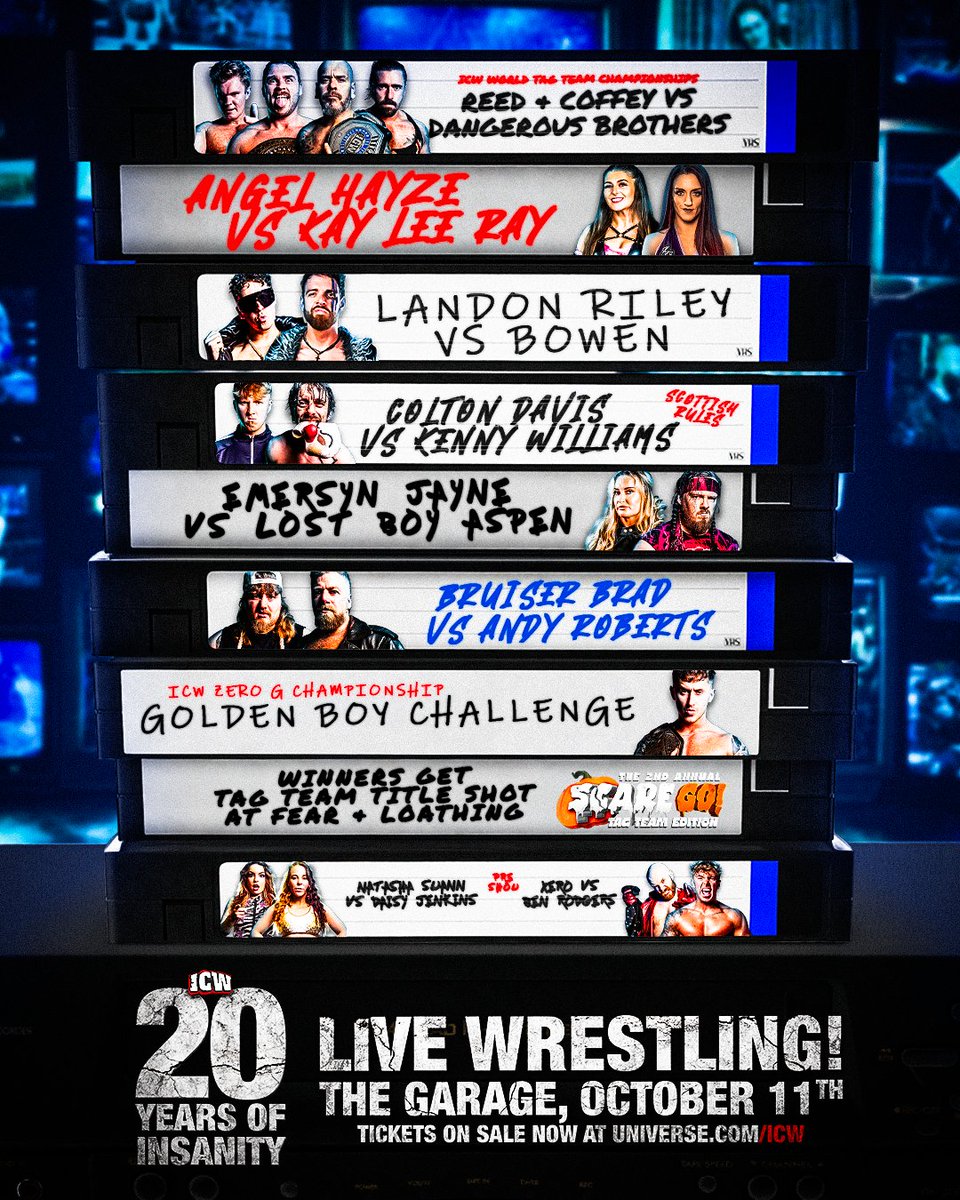 InsaneChampWres's tweet photo. 🚨 THIS SUNDAY🚨

Be there to celebrate 20 Years of Insanity with some of the best from the past, present and future of ICW!

Important Timings
6pm - Early Entry Doors
6:20pm - VIP Match First Bell
7pm - General Doors
7:30pm - LIVE ON YOUTUBE
10:30pm - Approx Show Finish https://t.co/sVmgVaV5nU
