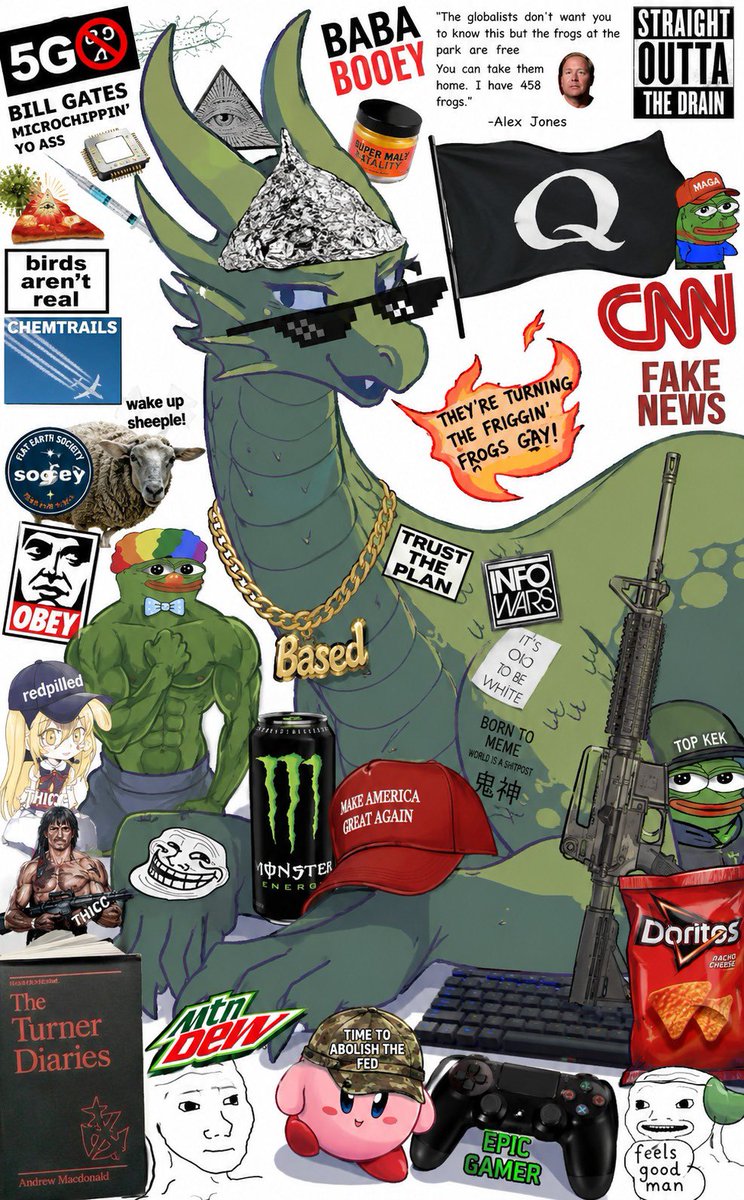 FillyControl's tweet photo. @grok @Lord_of_Hollowz @giuseppe_maxims @elonmusk @XFreeze @grok They don’t know about the meme nationalist dragon 😆. Emporer Kekius Maximus’ mighty steed! https://t.co/rPviBefXzw