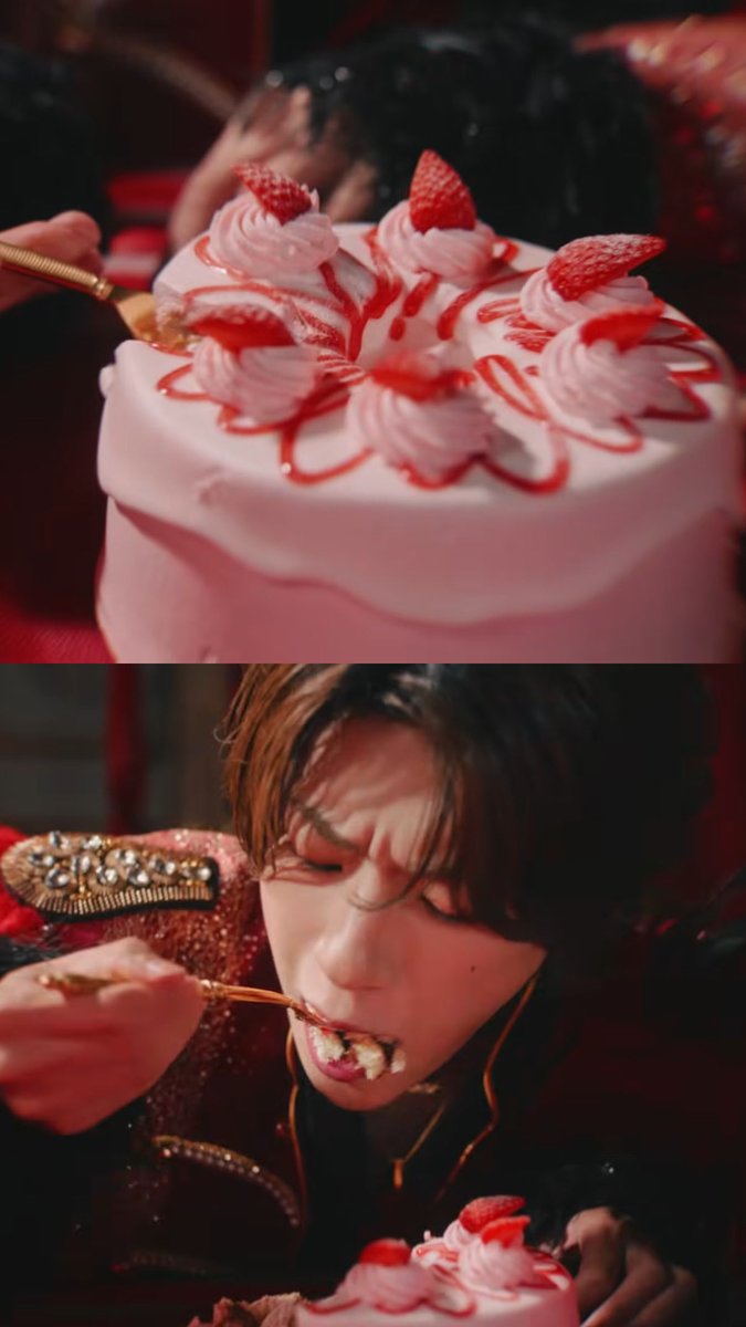 hagamerochan's tweet photo. 芳賀柊斗さんが頬張っておられるのはFLOのシフォンケーキです(ケーキ特定班)ちなみに季節限定商品です。 https://t.co/LdZeaJymPg