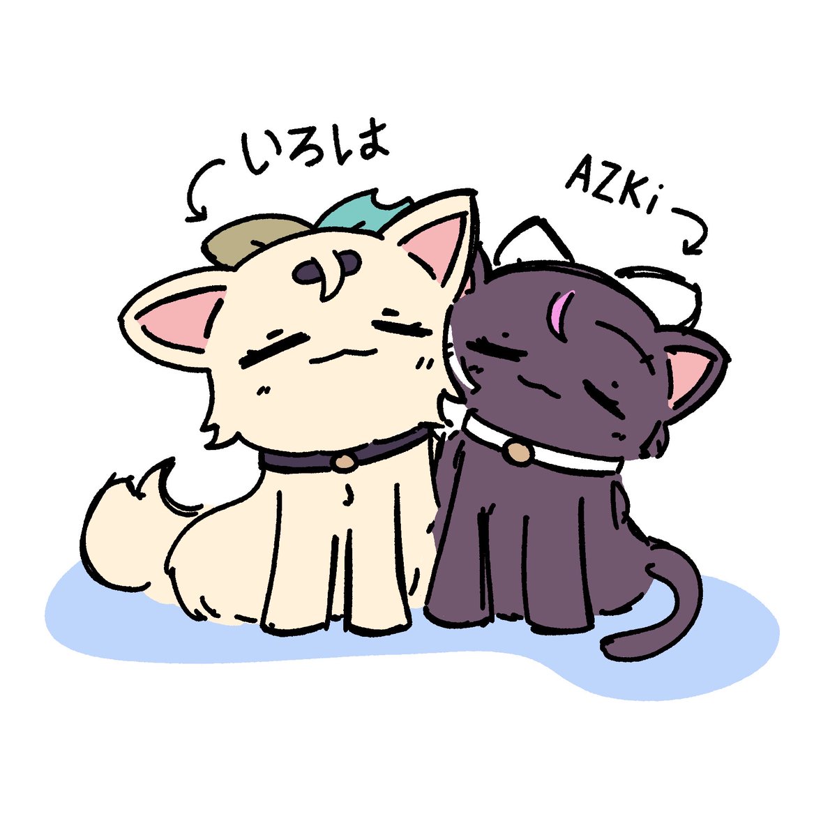 IrohaZKi's tweet photo. 🍃⚒️ AzuIro! 6 - Cat &amp; Dog! 🩷💚 #AZKiArt #いろはにも絵を #あずいろ https://t.co/ClDTs7FTlz
