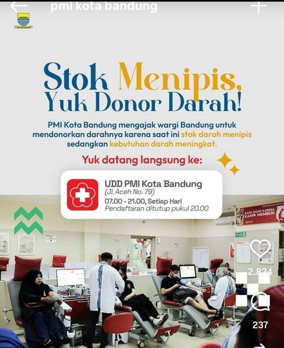 Blood4LifeID's tweet photo. Yang sudah waktunya donor darah. Yuck bantu donor darah khususnya area Bandung https://t.co/y2Yx35AyRt