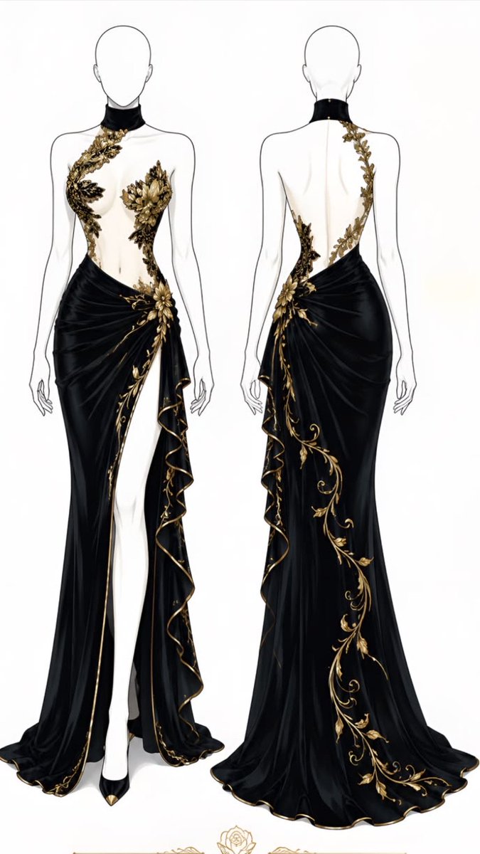 gothicornate_'s tweet photo. black lace, gold detailing, and a beautifully fitted silhouette https://t.co/19jt5P9Grd