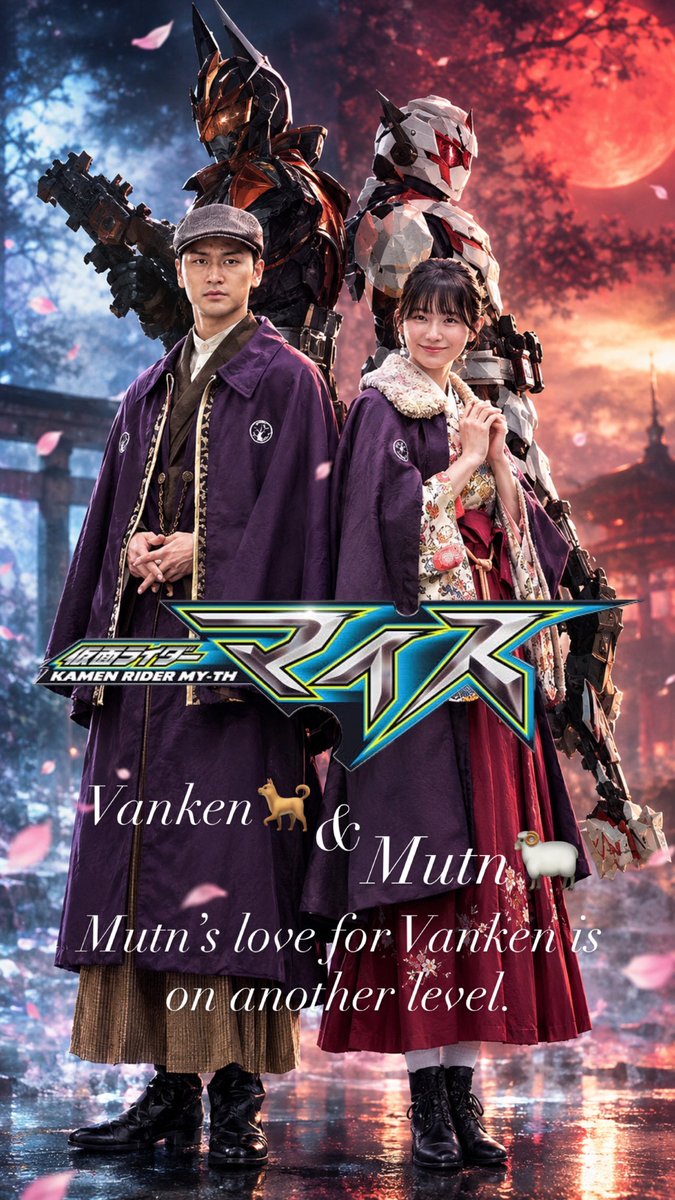 hyuga1986's tweet photo. "Mutn's look at Vanken is pure devotion. So swoon-worthy!"
#kamenridermyth #仮面ライダーマイス
#Vanken #Mutn #AIイラストㅤㅤ https://t.co/cn7bvFL5OR