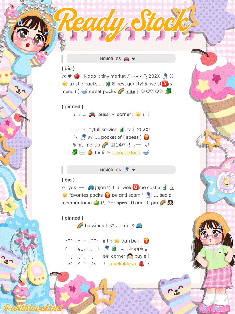 withlovekimi's tweet photo. ⠀
⠀⠀♥︎  ︴꒰⠀help retweet? arigatOu!⠀꒱
⠀⠀╭──⠀#zonauang  ୨୧

⠀⠀Moshi⠀__⠀mOsh?!⠀ready stock⠀🍏
⠀⠀🌀 🌈  wording  pinned  dan  bio  🍊
⠀⠀siap⠀dibeli! 🍟 𓈈⠀sekarang!  :¨ ·.· ¨:
⠀⠀ⓘ  ☆   harga:⠀IDR  9.000⠀coins⠀🚒

⠀⠀꒰⠀꒱⠀⑅⠀mari jajan !  ☀️
⠀ https://t.co/yGrXaSGm0g