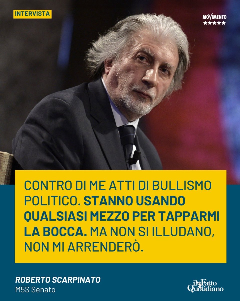 Mov5Stelle's tweet photo. ✍️Leggi l’intervista del nostro Roberto Scarpinato a Il Fatto Quotidiano. Ecco il testo integrale 👇

https://t.co/febYZY21hQ https://t.co/dBqrvhN9Je