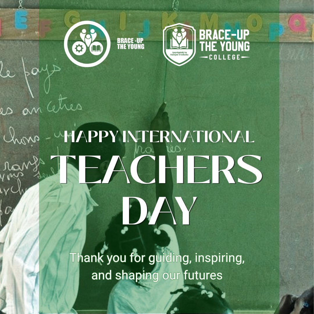 BraceuptheYoung's tweet photo. Today, we celebrate the teachers who show up, inspire, guide, and shape the minds that will shape our future.

Thank you for all you do, in and beyond the classroom. ❤️

Happy International Teachers’ Day! ✨

#thankyouteachers https://t.co/qDbk40AE1d