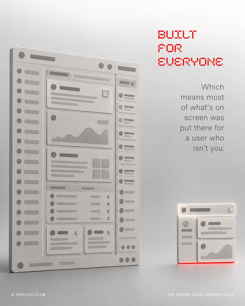 mach33studio's tweet photo. A static interface is a guess that shipped.
The shift toward GenUI represents a fundamental change in how software operates.
Instead of building exactly what a user might need in advance, the interface assembles itself at runtime from intent.
#UX #DesignThinking https://t.co/h0Js9a3JjE