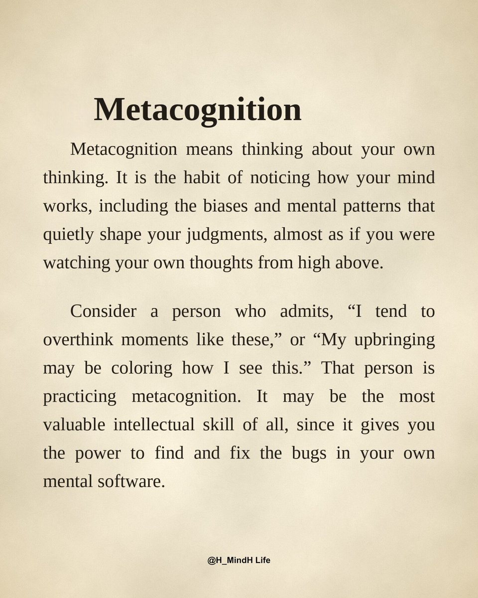 H_MindH_Life's tweet photo. Metacognition https://t.co/r7hibwCvkw