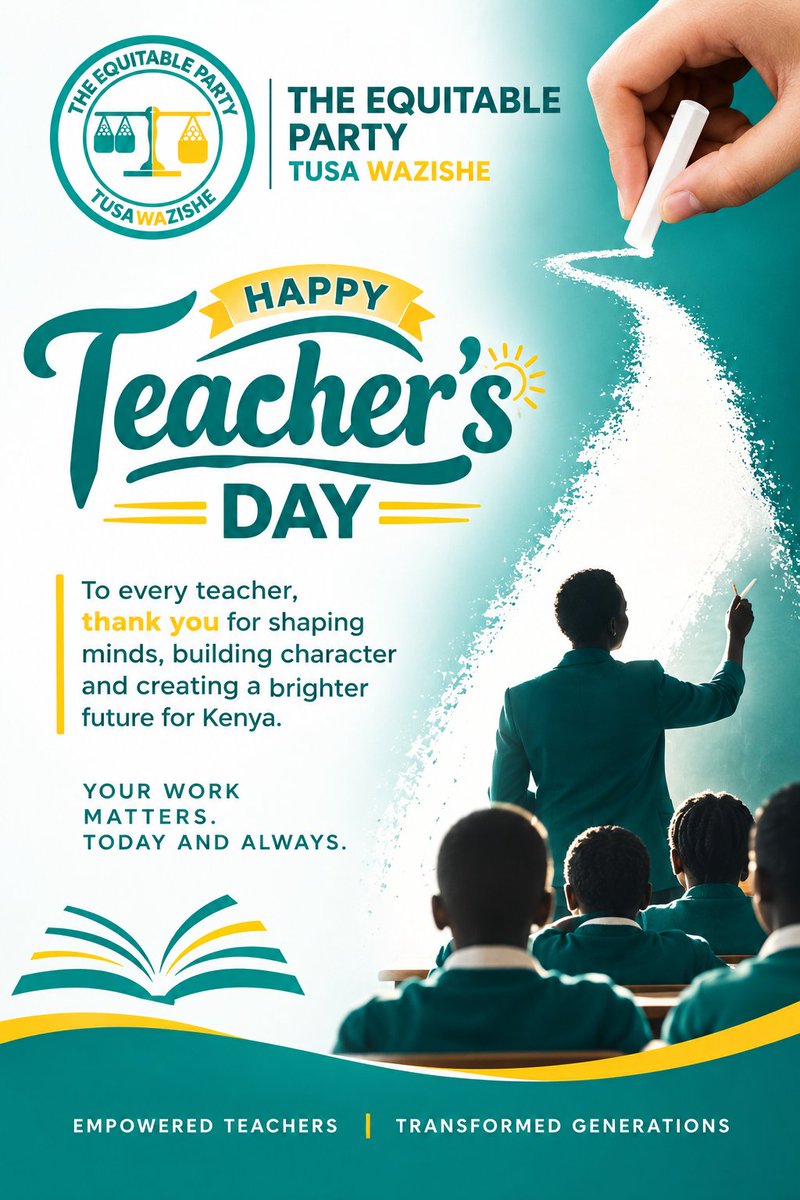 TEP_Party's tweet photo. Happy World Teachers Day.

🩵

#ChamaYaSifuna #TEP https://t.co/orf4bov7zw
