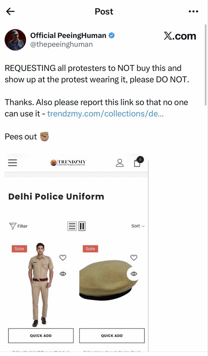 PoliticalKida's tweet photo. Now cockroaches are preparing to come to the protest wearing Delhi Police uniforms!

They will wear these and commit crimes, assault women, and frame Delhi Police!

Naxalites used to do the same to instigate common public.

Cockroaches are no longer “Dimagi Naxals,” they are full-fledged Naxalites.