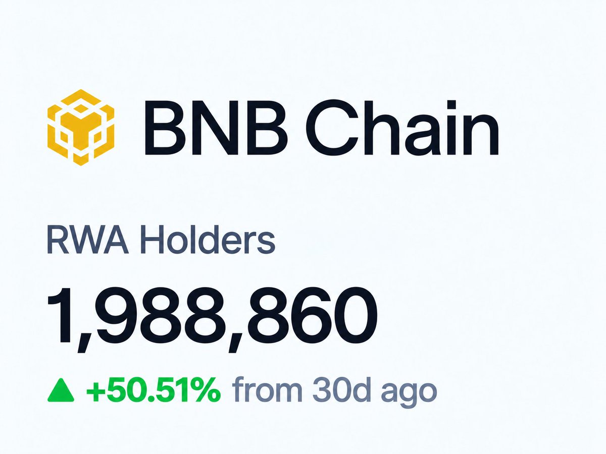 BNBCHAIN's tweet photo. 2M RWA Holders on BNB Chain 🔜 

Source: @RWA_xyz https://t.co/5d79nSEAxl