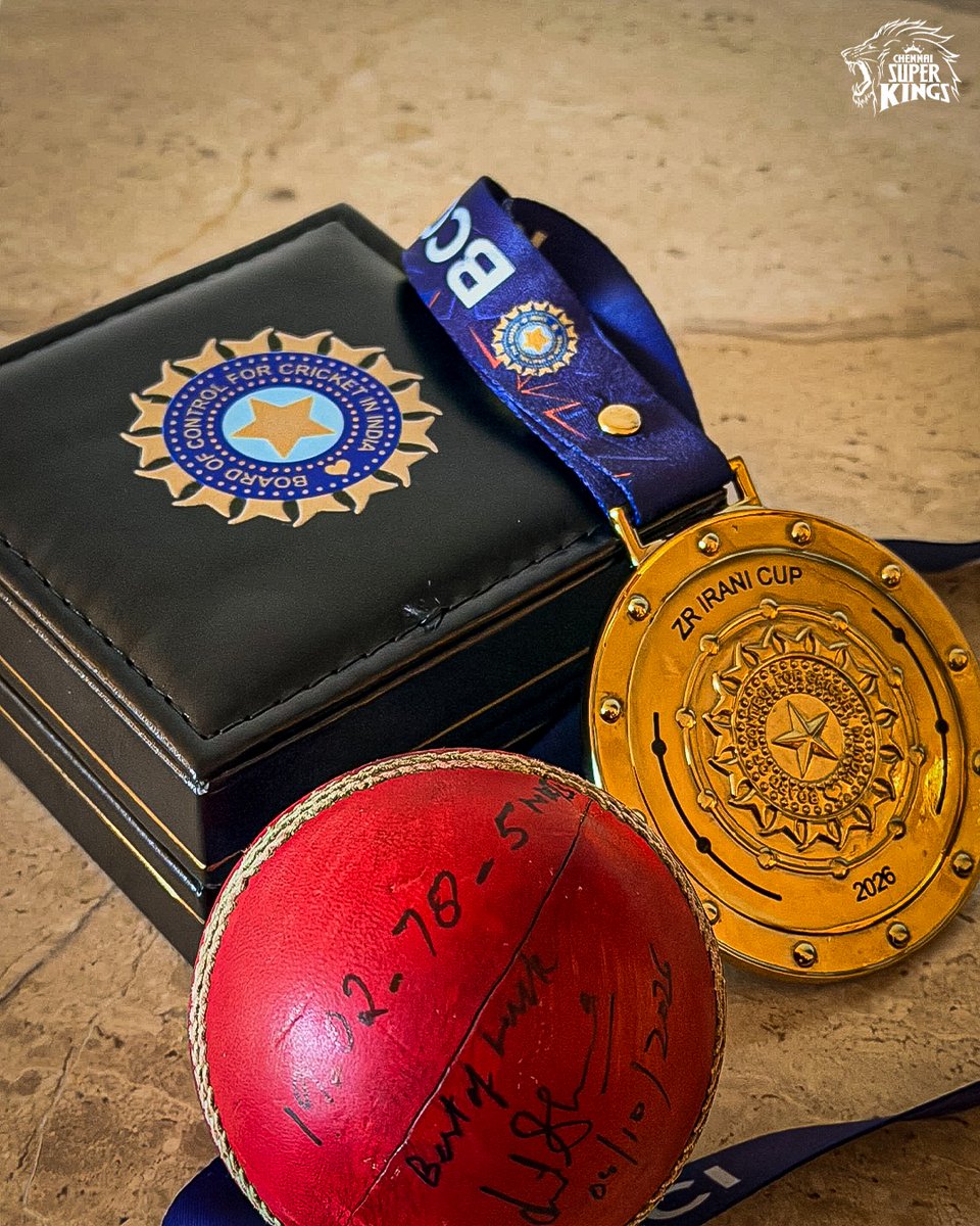 ChennaiIPL's tweet photo. Got the 5-FER. Got the Cup!🏆🔥 

#WhistlePodu #IraniCup https://t.co/CI5l4gH06t