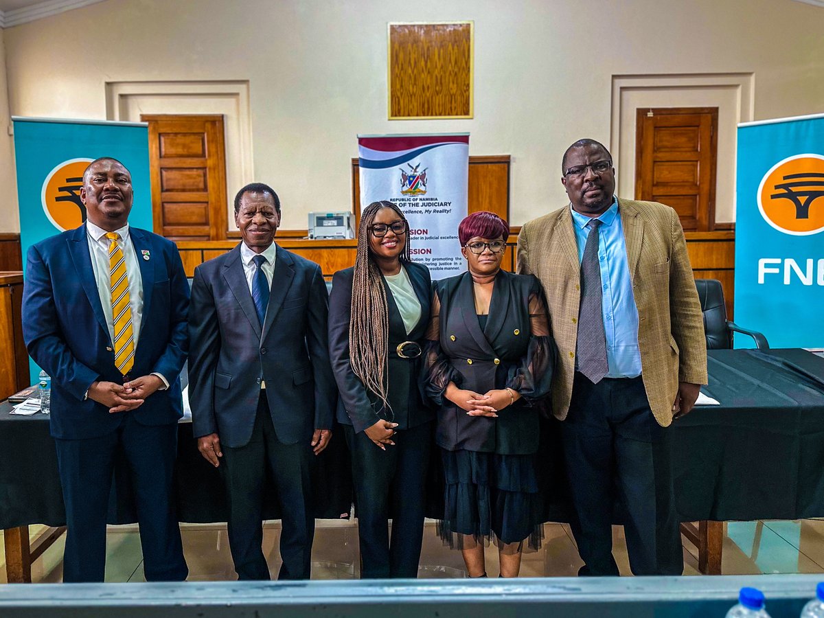FNBNamibia's tweet photo. FNB Namibia, in partnership with the Office of the Judiciary, today launched the rollout of 42 Speedpoint devices countrywide at the JP Karuaihe Magistrate’s Court, officiated by Chief Justice Peter Shivute.

The initiative will provide court users and members of the public with a secure, convenient, and efficient electronic payment solution for court-related payments, enhancing accessibility and improving the overall customer experience.

As part of ongoing efforts to modernise public services through technology, the rollout will be coordinated nationwide, supporting greater efficiency in service delivery and making everyday transactions simpler for all Namibians.

#FNBBusiness #HelpChangesEverything
