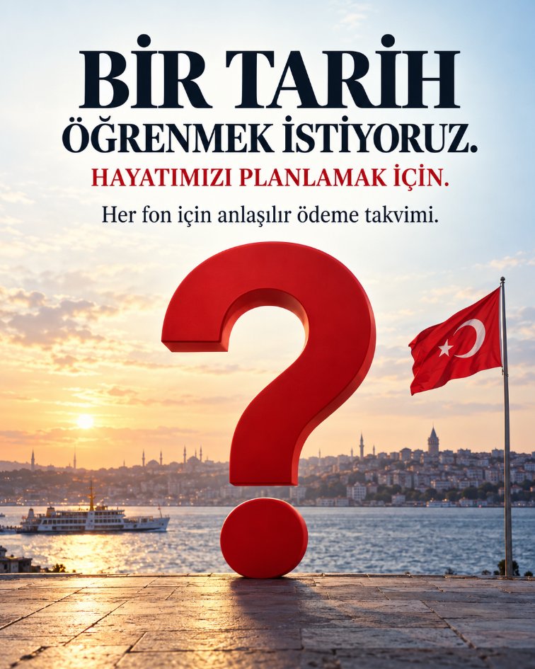 mrbbk101's tweet photo. Bir tarih öğrenmek istiyoruz
Ödeme tarihini sormamızın bir sebebi var: Hayatımızı planlamak zorundayız. Hangi aşamada olduğumuzu, sırada ne bulunduğunu ve ne zaman ödeme bekleyebileceğimizi bilmek istiyoruz. Her fon için açık, düzenli ve anlaşılır bilgilendirme yapılsın.
#HalkBuradaSpkNerede  #AnaParaYoksaGuvenYok #AnaParaOdemeTakvimi