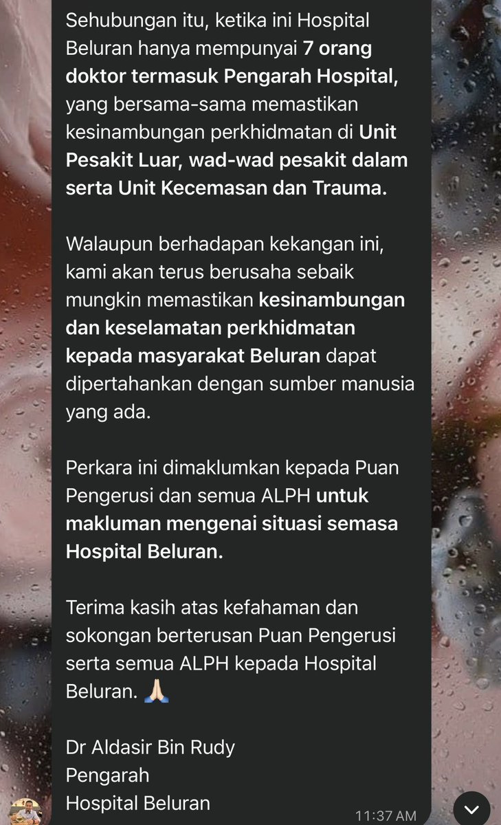 LinaRamsah's tweet photo. So sad for Beluran. Staff betul-betul short. Saya doakan yang baik-baik untuk pegawai perubatan yang ada di Hospital Beluran. Terima kasih pengarah hospital Beluran Dr Aldasir. 🙏🙏 https://t.co/2ELgCwbFaK