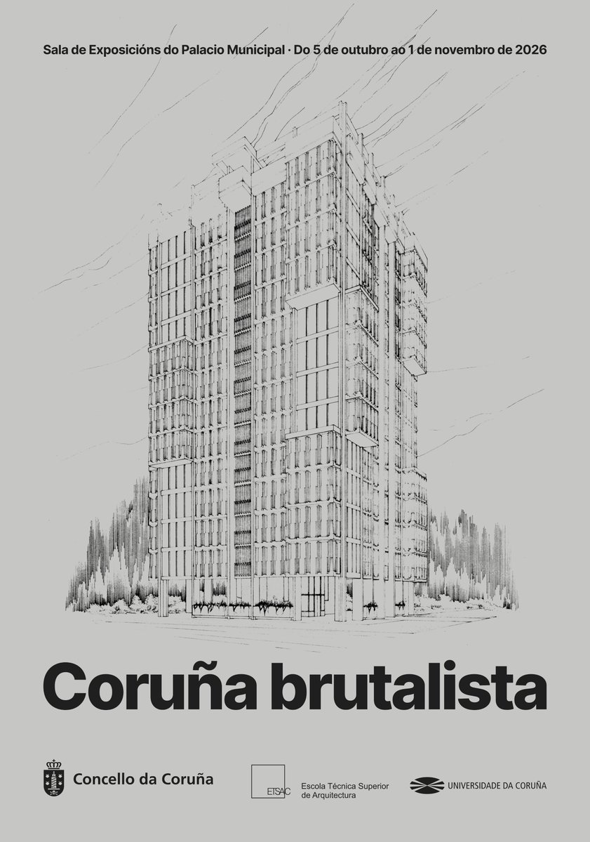 ariovazquez's tweet photo. Hoy iniciamos la Semana de la Arquitectura de A Coruña con la inauguración de la exposición "Coruña brutalista. Una década de arquitecturas radicales (1965-1975)" que se mostrará en la Sala de Exposiciones del Palacio Municipal hasta el 1 de noviembre https://t.co/7sk5ae4yPs