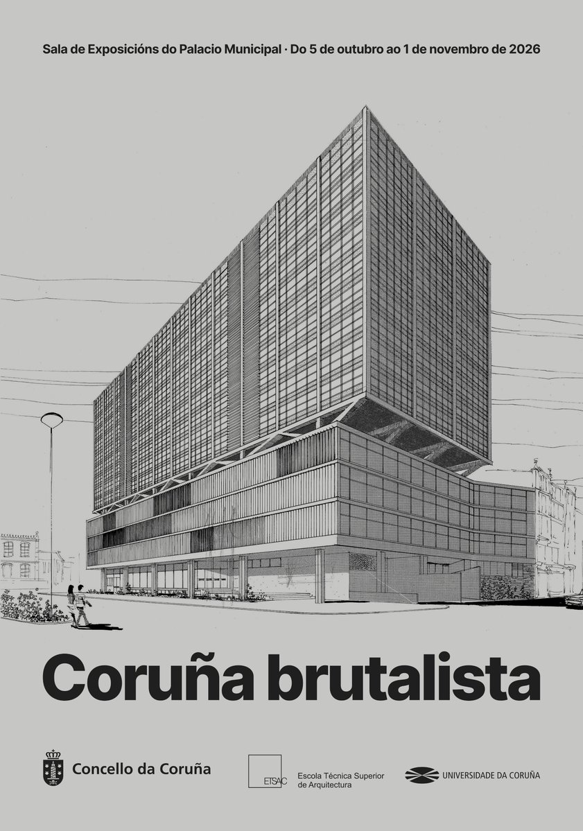 ariovazquez's tweet photo. Hoy iniciamos la Semana de la Arquitectura de A Coruña con la inauguración de la exposición "Coruña brutalista. Una década de arquitecturas radicales (1965-1975)" que se mostrará en la Sala de Exposiciones del Palacio Municipal hasta el 1 de noviembre https://t.co/7sk5ae4yPs