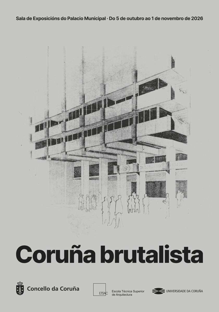 ariovazquez's tweet photo. Hoy iniciamos la Semana de la Arquitectura de A Coruña con la inauguración de la exposición "Coruña brutalista. Una década de arquitecturas radicales (1965-1975)" que se mostrará en la Sala de Exposiciones del Palacio Municipal hasta el 1 de noviembre https://t.co/7sk5ae4yPs