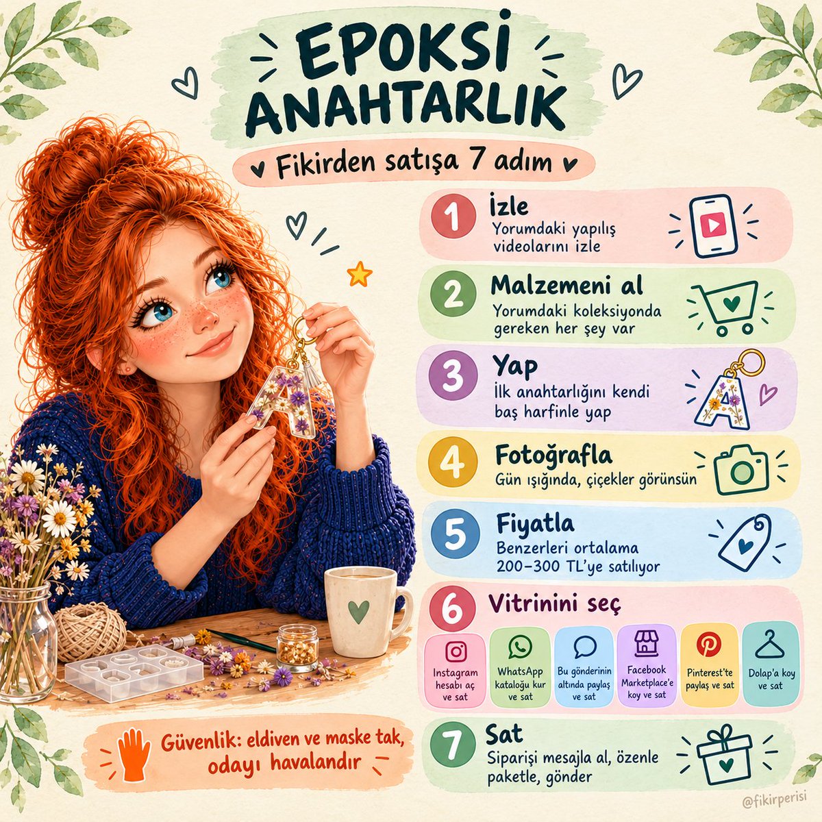 fikirperisi's tweet photo. Bir harf, birkaç kuru çiçek, biraz epoksi...

💡 Evden iş fikri: İsme özel epoksi anahtarlık

🏷️ Benzerleri 200–300 TL'ye satılıyor
✔️ Telefondan satılır

🤖 Yapay zekâya sor: "Epoksi anahtarlığımı nasıl çeşitlendiririm?"
🎥 Videolar ve 🛒 malzemeler yorumlarda 👇

#EvdenİşFikri https://t.co/Hwr883mcsB