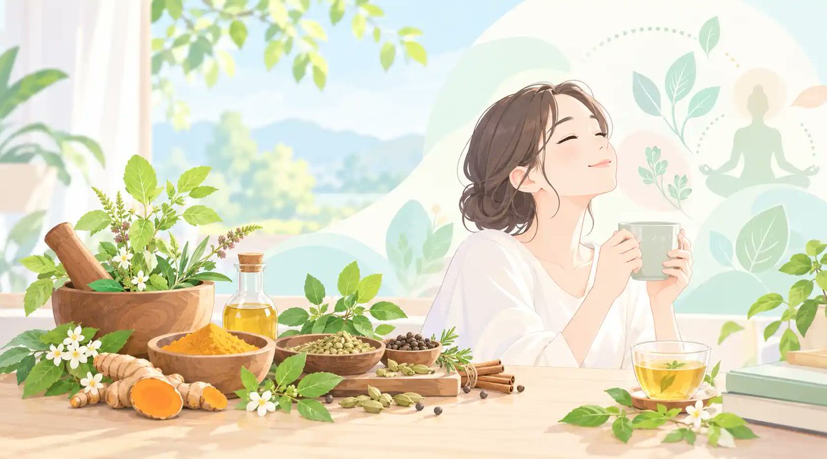 SatoRin98's tweet photo. 朝の白湯、ゆっくり食事、早めの就��。アーユルヴェーダの「毎日の習慣」は、今日から始められる小さなことばかり。まずは2〜3個から🌿
👉 https://t.co/ednrVbKr35
#アーユルヴェーダ #健康習慣 #セルフケア https://t.co/KlGgdBmONa