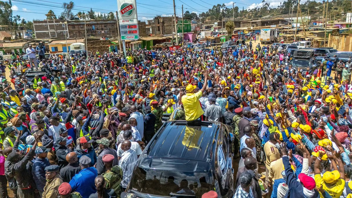 _KithureKindiki's tweet photo. NYAMBARI, LARI CONSTITUENCY, KIAMBU COUNTY, KENYA 

MONDAY, OCTOBER 5, 2026

Apart from the immensely consequential 200 billion shillings Rironi - Mau Summit dual carriageway, this administration has prioritized the tarmacking of 1,656 kilometers of roads in Kiambu County at a cost of 152 billion shillings.

Out of these 368 kilometers are completed at a cost of 20 billion shillings.

Out of the nearly 600 fresh produce markets being constructed country wide, 29 are in Kiambu County, including Nyambari ESP market which I inspected earlier today.

The value of markets, affordable housing and student hostel accommodation projects nationally is about 800 billion shillings, including 52 billion shillings worth of projects within Kiambu County.

The Lari Affordable Housing Project, for example is at 30% to completion, to provide 752 homes for residents at a cost of 2.2 billion shillings.

Kiambu County has also benefited from reduced fertilizer, seeds and sexed semen prices and the increased returns from coffee and milk.

1.5 million residents of Kiambu out of the target population of 2.4 million people have enrolled for the medical insurance scheme administered by the Social Health Authority.

Last mile electricity connection projects worth 432 million shillings are ongoing across Kiambu, to light up 2,500 additional homes, while the 500 million shillings Escarpment Irrigation Project is almost complete to support commercial farming.

After inspection of road and market projects, addressed residents of Nyambari in Lari, Kiambu.

Updated them on status of Government projects and programmes in the area.

Joined by MPs Mburu Kahangara (Lari), Alice Ng’ang’a (Thika Town), Njuguna Kawanjiku (Kiambaa) and Githua Wamachukuru (Kabete) as well as other leaders.