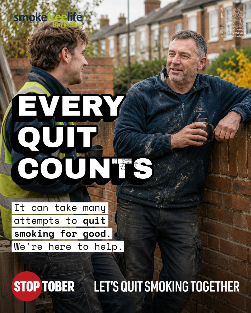 RBWM's tweet photo. 💚Every time you try to stop smoking brings you closer to quitting for good
Let's quit smoking together this October
Get free personalised support
👉Self-refer here https://t.co/GpyCvGphGy https://t.co/pYxERsMe5y