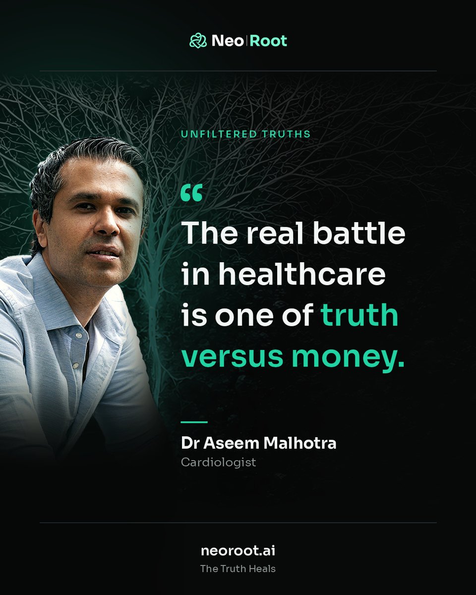 neorootai's tweet photo. When money shapes the message, the truth has to work harder to be heard.

That's why NeoRoot takes no pharmaceutical money.

https://t.co/Rnm4wxFkHi

@DrAseemMalhotra @ifixhearts @markkaplan20 https://t.co/MMAy0YW4C4