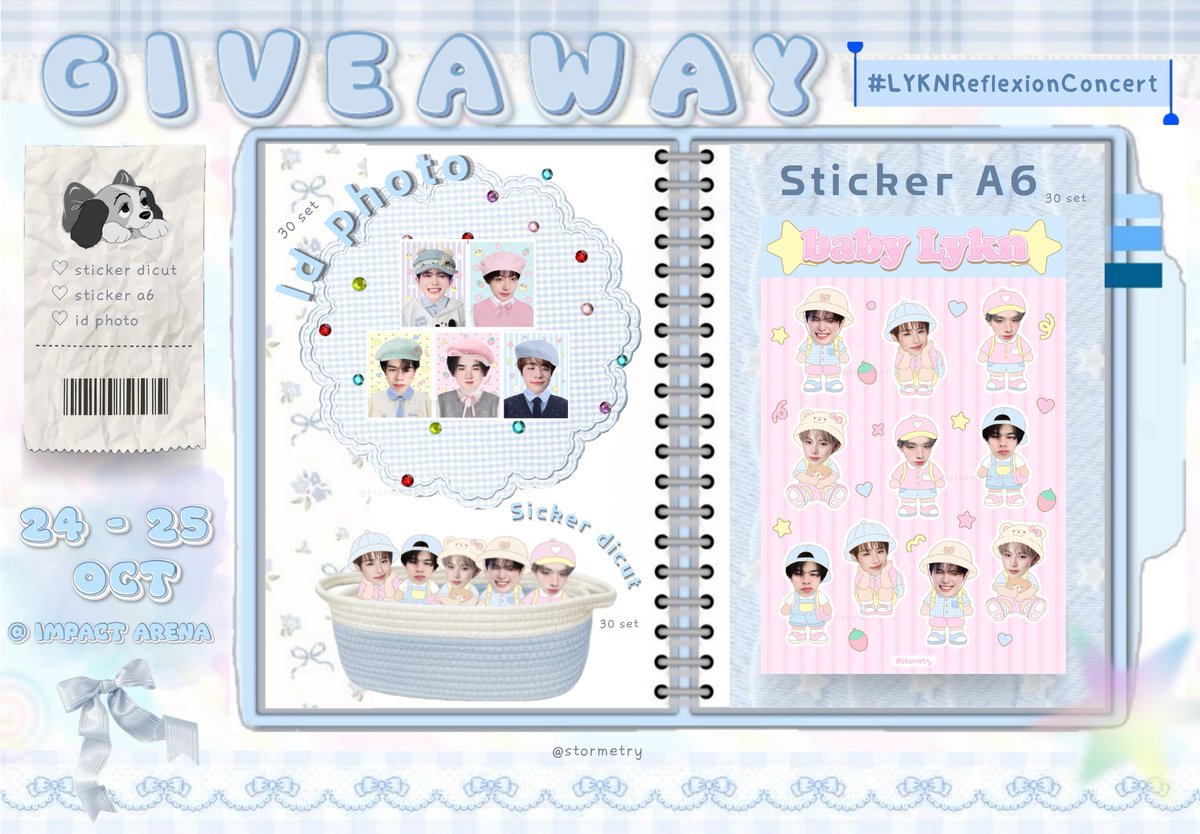 stormetry's tweet photo. ꔛ pls / rt ⊹🌺🥥🌴｡˚   
Giveaway for  #LYKNReflexionConcert

すごい  ࣪ ♡ིྀ 🐬
𓋼𓏲⋆ sticker dicut 5 ea / set
𓋼𓏲⋆ sticker a6 1 ea
𓋼𓏲⋆ id photo 5 ea / set

👀 : rt + show this tw
📍 : impact Arena 
🗓️ :  24,25 oct
⏰ : TBA https://t.co/RkfzSHW4GO