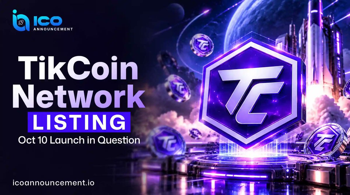 ICOAnnouncement's tweet photo. 🚨TikCoin Network Listing: Where Is the October 10 Launch Now? 

No exchange or TIK pair is named for October 10. See what the roadmap says, delay risks and what holders should watch 

👉Full Update -  https://t.co/Zd0YB2hZaJ

#ICOAnnouncement #TikCoinNetworkListing #TIK #TikCoin #TikCoinNetwork
