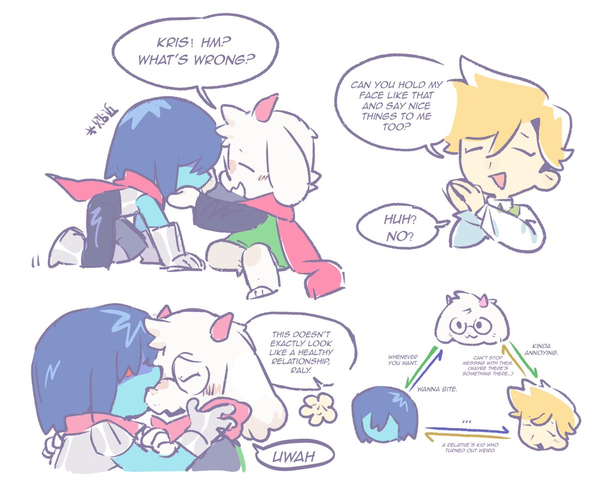catcan_13's tweet photo. This is my kind of love triangle.
 (Made purely to suit my tastes.)
#deltarune https://t.co/9Vnv0vtkOq