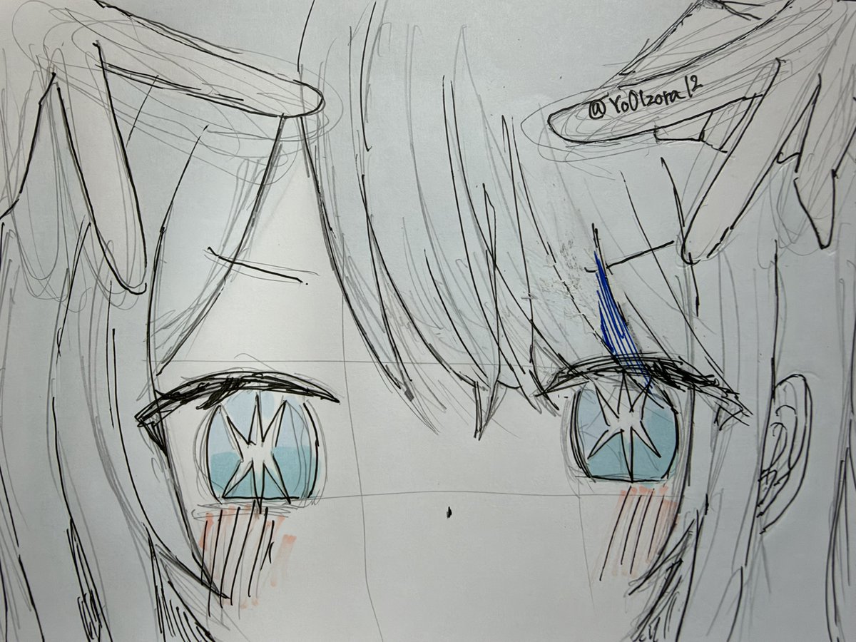 Yo01zora12's tweet photo. ←左（普段）　（明りにかざすと）右→
ミクちゃん×アイちゃん
#初音ミクㅤ #星野アイ　#推しの子　#イラストㅤㅤㅤ #アナログ　#アナログイラスト　#絵柄が好みって人にフォローされたいㅤㅤ #絵描きさんと繋がりたい https://t.co/RFpcbaG31i