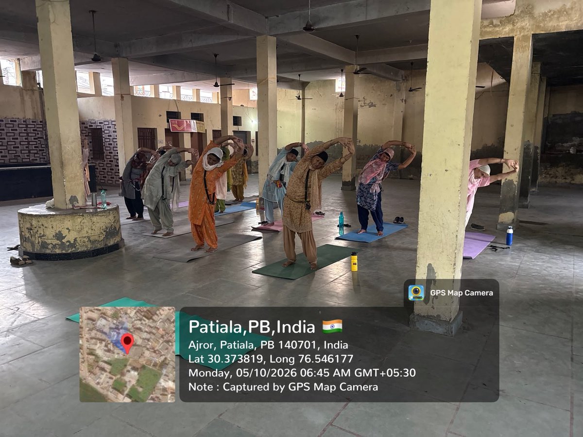 cmdypatiala's tweet photo. Ajarwara, Patiala 
Time 6-7am

@cmdiyogshala
@BhagwantMann
@AAPbalbir
@YogaAmreshJha
@KamleshMSU
@PbGovtIndia
#cmdiyogshala
#freeyogaclasses
#GovernmentofPunjab https://t.co/T4OB5YajvR